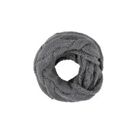 Woolloop scarf with cable knit, dark grey blend