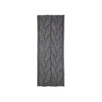 Woolloop scarf with cable knit, dark grey blend