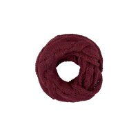 Woll-Loop-Schal mit Zopfstrickmuster, bordeaux
