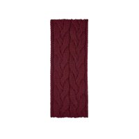 Wool loop scarf with cable knit, bordeaux