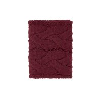 Woll-Loop-Schal mit Zopfstrickmuster, bordeaux