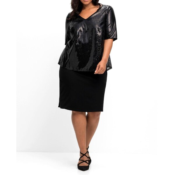 Cocktailkleid im Lagenlook, m. Pailletten, schwarz