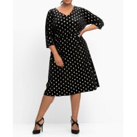 Abend-Jersey-Samtkleid, schwarz-gold