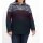 Colourblocking-Pullover m.Troyerkragen, blau-bordeaux