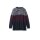 Colourblocking-Pullover m.Troyerkragen, blau-bordeaux