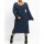 Wrap knit dress with jersey underdress, midnight blue