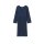 Wrap knit dress with jersey underdress, midnight blue
