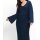 Wrap knit dress with jersey underdress, midnight blue