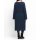Wrap knit dress with jersey underdress, midnight blue