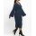 Wrap knit dress with jersey underdress, midnight blue