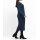 Wrap knit dress with jersey underdress, midnight blue
