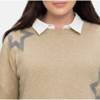 Sweter z gwiazdami, beżowy