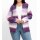 Cardigan with gradiating colours in tie-dye look, lavender