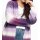 Cardigan with gradiating colours in tie-dye look, lavender