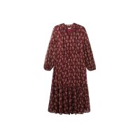 Marken-Chiffon-Druckkleid m.Volant, rostrot