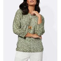 Bändchengarn-Pullover, ecru-khaki