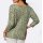 Bändchengarn-Pullover, ecru-khaki