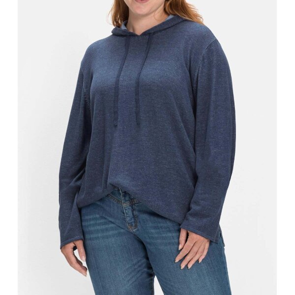 Pullover m. Kapuze und Tunnelzug, blau
