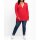 Pullover m. V-Ausschnitt und Polokragen, mohnrot