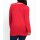 Pullover m. V-Ausschnitt und Polokragen, mohnrot