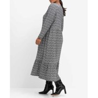 Mille fleures jersey dress, black-white