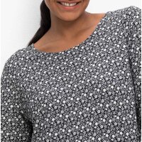 Mille fleures jersey dress, black-white