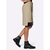 Rock mit Besatz in Leder-Optik, sesam