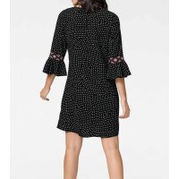 Designer-Druckkleid, schwarz-weiß