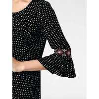 Designer-Druckkleid, schwarz-weiß
