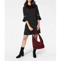 Designer-Druckkleid, schwarz-weiß