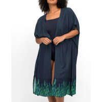 Beach caftan with print, navy
