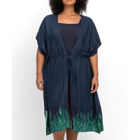 Strand-Kaftan mit Bordürendruck, marine