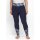 Tamsiai mėlynos tamprės su gėlių raštu ir formuojančiu juosmeniu