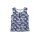 Jersey top with floral print and button border, navy