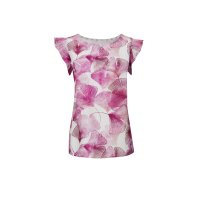Lyocell-Blusentop, ecru-magenta-bedruckt