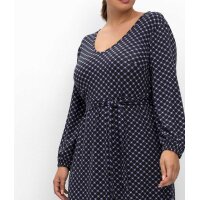 Jerseykleid mit Alloverprint, schwarz-lila