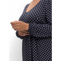 Jerseykleid mit Alloverprint, schwarz-lila