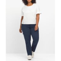 Cargohose mit Blumenstickerei, marine
