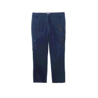 Cargohose mit Blumenstickerei, marine