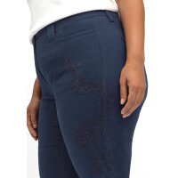 Cargohose mit Blumenstickerei, marine
