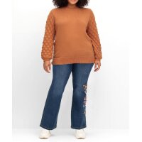 Bootcut-Jeans m. Blumenstickerei, blue Denim