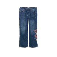 Bootcut-Jeans m. Blumenstickerei, blue Denim
