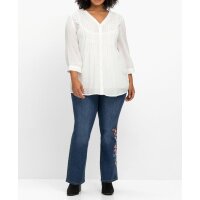 Bootcut-Jeans m. Blumenstickerei, blue Denim