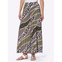 Jersey pleat skirt, khaki/ dark taupe