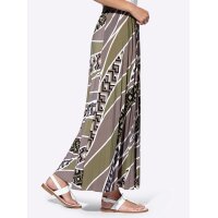 Spódnica z zakładkami z jerseyu, khaki/ciemny taupe