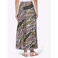 Spódnica z zakładkami z jerseyu, khaki/ciemny taupe