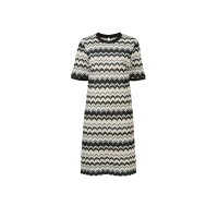 Freizeitkleid in Strick-Optik, schwarz-champagner