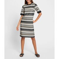 Freizeitkleid in Strick-Optik, schwarz-champagner