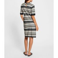 Freizeitkleid in Strick-Optik, schwarz-champagner