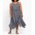 Strandkleid m.schwingendem Volantsaum, marine-gestreift